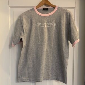 Vintage Gray and Pink Mount Rushmore Short Sleeve Tee Women’s Size Large